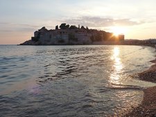 Sonnenuntergang in Sveti Stefan