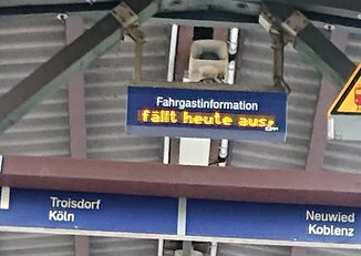 Zug fällt heute aus Anzeige